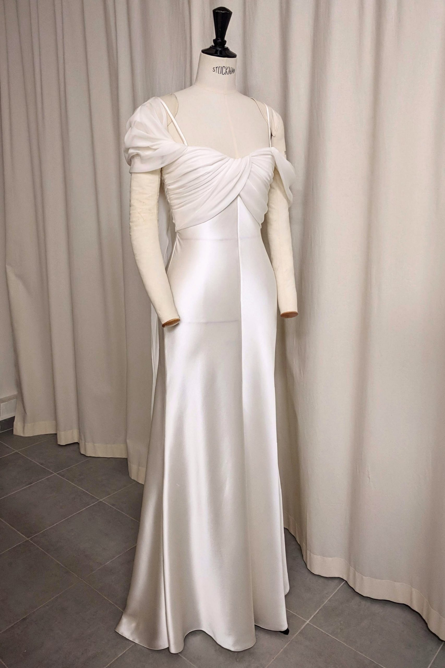 robe de mariée slip dress drapé paris années 30 satin de soie